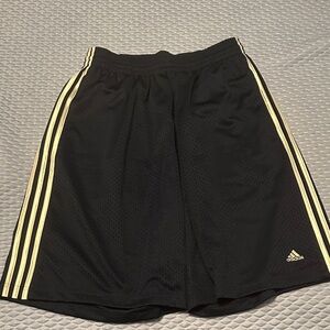 Adidas Navy Shorts with White Stripes